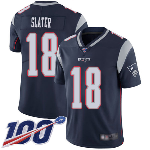 New England Patriots Football 18 100th Season Limited Navy Blue Men Matthew Slater Home NFL Jersey